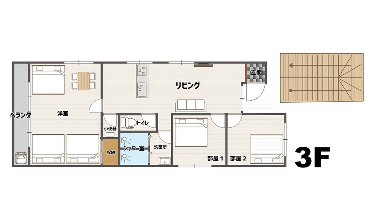 Maejima Apartment | 301 With kitchen Freely charter 3LDK 7 adult/Naha Okinawa