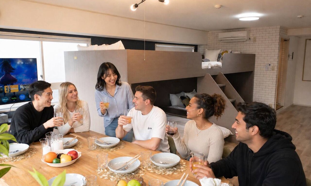 Kabukicho Apartment | 501-Natural Wood Room｜8 ppl |Custom Queen Bunk Beds |Golden Gai & Kabukicho|40㎡