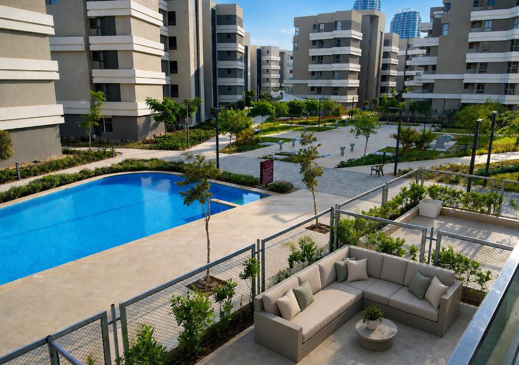 Marina El Alamein Apartment | Hotel-Style, Palm Hills New Alamein, Pool View, Lagoon & Mall Access