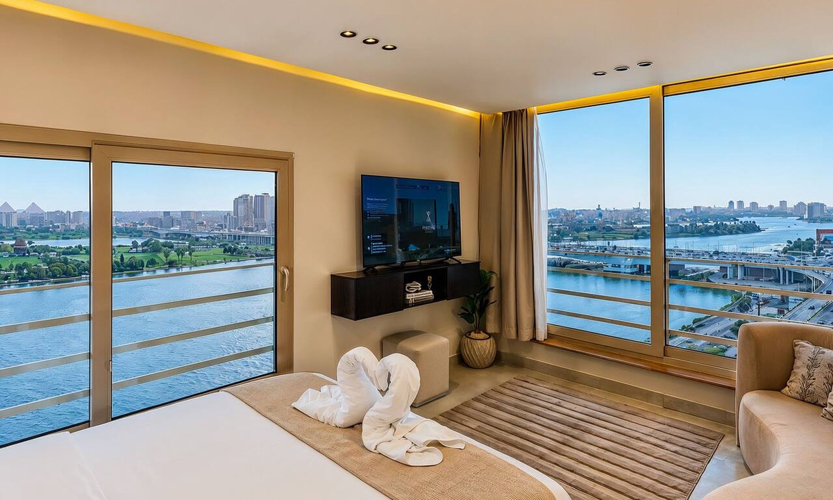 Al-Basatin Apartment | Panoramic Nile View Luxury 3BR in Maadi