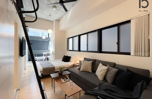 Hiroshima City Centre Apartment | b hotel Nekoyard - Loft Studio Close to Peace Park & City Sights