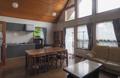 Nasu House | BBQ on the deck open ceiling triangular windows - Sun rice /Nasu-gun Tochigi