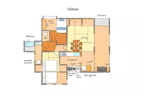 Kita Ward Apartment | Chitose-岡山倉敷駅アクセス良好-広々古民家-最大7人-無料駐車場-庭付きBBQ-