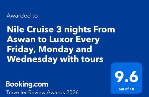 Aswan Boat Rental | Nile Cruise 3 nights From Aswan to Luxor Every Friday, Monday and Wednesday with tours