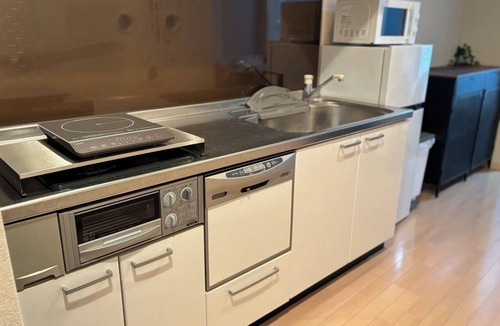 Kita Apartment | Osaka Castle, Nakanoshima and Osaka-Tenmangu/Orizuru Kitchen Apartment 202