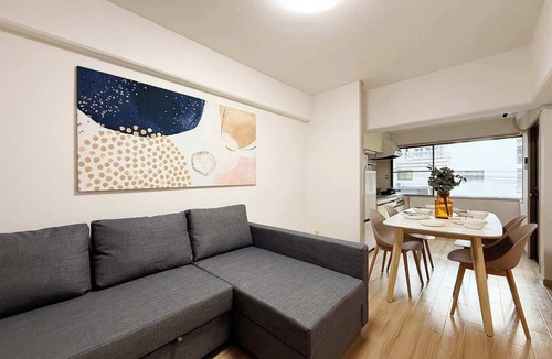 Hiroshima City Centre Apartment | Relaxing 2BR Near City Center Dining & Kitchen
