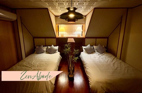 Nakama Ski Chalet | ZenAbode Onna 8 min walk to the beach BBQ in the large garden