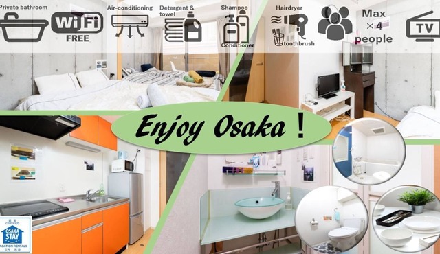 A215.Nihonbashi, Namba, Dotonbori near! Central Osaka. Near tourist spots. 1 minute walk from the station in Osaka