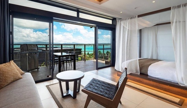 All rooms have ocean views, all 9 villa type hotels