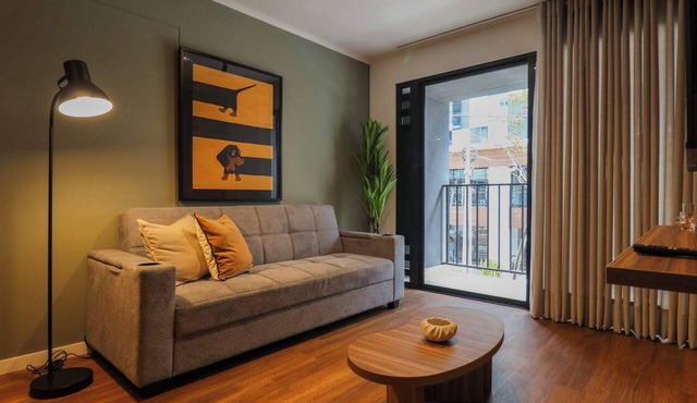 Geko l Voguish 2BR w/Balcony near the Costa Verde in Miraflores