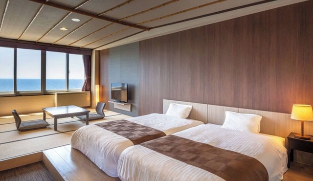 Ocean view JapaneseWestern style room Simmons b/Hakodate Hokkaidō