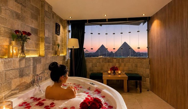 Panorama pyramids view & jacuzzi in Cairo