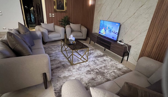 Terrific 5-bedroom villa with AC in New Cairo City in compound