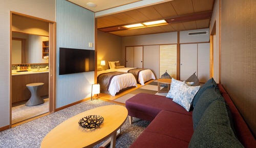 Biwa No Kaze Japanese Style Twin Room with Natural Hot Spring Open-Air Bath - Non-Smoking