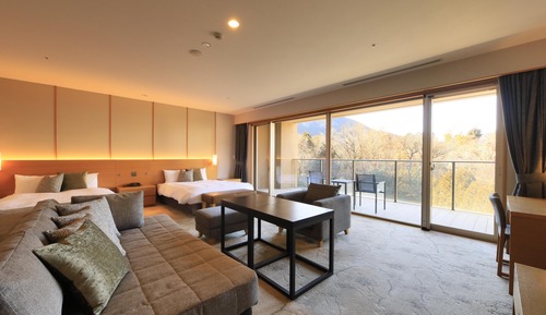 Western-style wide deluxe room with indoor hot spring(3 persons max.), Non Smoking