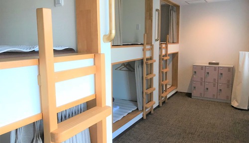 Double-size Cabin Bed Dormitory with Shared Bathroom