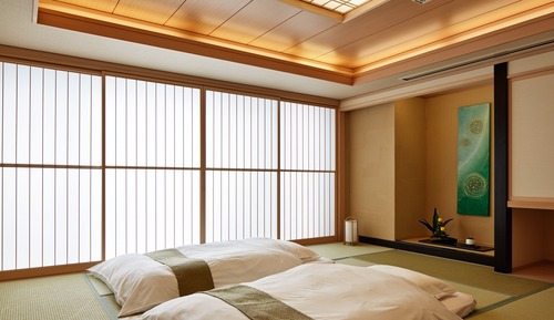 Japanese Western Style Deluxe Room with Open Air Bath, Mountain View (Type D)
