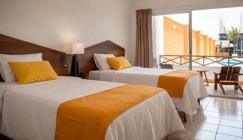 Basic Double Room, Balcony, Pool View