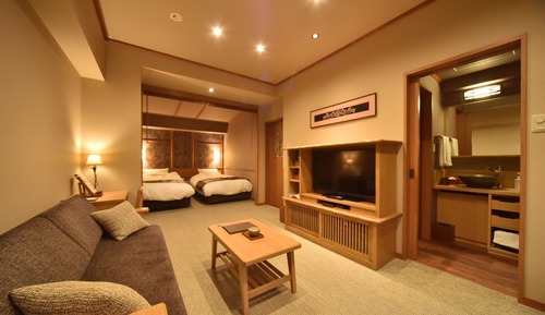 Twin Room A with Private Hot Spring, Non Smoking, 【River View】