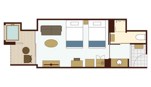 Twin Room with Open Air Bath - East Tower