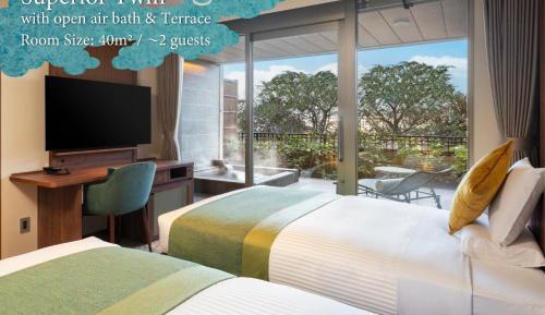 Superior Twin with Open-air Bath & Terrace - Non-Smoking