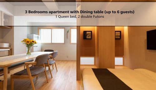 Three-Bedroom Apartment with Dining Table