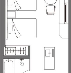 Specialty Twin Room with Two Double Beds and City View - Top Floor