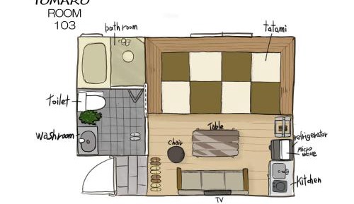 Room with Tatami Area and Private Bathroom